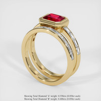 1.57 Ct. Ruby Ring, 14K Yellow Gold 2