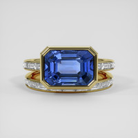 5.98 Ct. Blue Sapphire Ring, 14K Yellow Gold 1