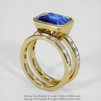 5.98 Ct. Blue Sapphire Ring, 14K Yellow Gold 2