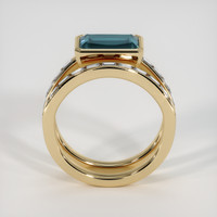 3.10 Ct. Greenish Blue Sapphire Ring, 14K Yellow Gold 3