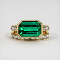 3.87 Ct. Emerald Ring, 18K Yellow Gold 1