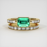 1.13 Ct. Emerald Ring, 18K Yellow Gold 1