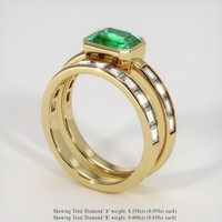 1.13 Ct. Emerald Ring, 18K Yellow Gold 2