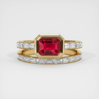 1.57 Ct. Ruby Ring, 18K Yellow Gold 1