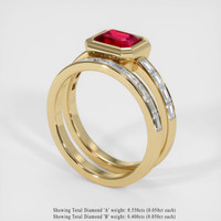 1.57 Ct. Ruby Ring, 18K Yellow Gold 2