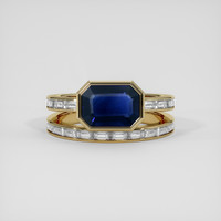 3.05 Ct. Blue Sapphire Ring, 18K Yellow Gold 1