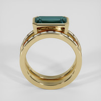 3.77 Ct. Bluish Green Sapphire Ring, 18K Yellow Gold 3