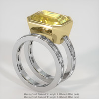 8.57 Ct. Yellow Sapphire Ring, 18K Yellow & White 2