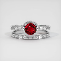 1.11 Ct. Ruby Ring, Platinum 950 1