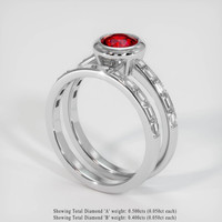 1.11 Ct. Ruby Ring, Platinum 950 2