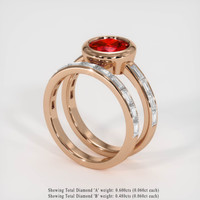 1.67 Ct. Ruby Ring, 14K Rose Gold 2