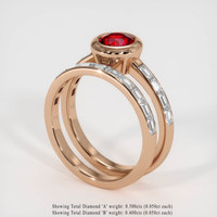 1.11 Ct. Ruby Ring, 14K Rose Gold 2