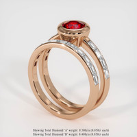 1.11 Ct. Ruby Ring, 18K Rose Gold 2