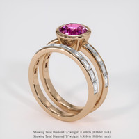 2.04 Ct. Pink Sapphire Ring, 18K Rose Gold 2