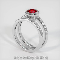 1.11 Ct. Ruby Ring, 14K White Gold 2