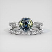 2.70 Ct. Bi Color Sapphire Ring, 18K White Gold 1