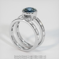 2.70 Ct. Bi Color Sapphire Ring, 18K White Gold 2