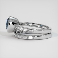 2.70 Ct. Bi Color Sapphire Ring, 18K White Gold 4