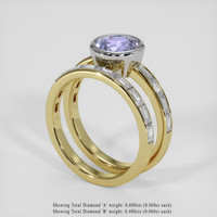 2.17 Ct. Violet Sapphire Ring, 14K White & Yellow 2