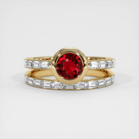 1.11 Ct. Ruby Ring, 14K Yellow Gold 1