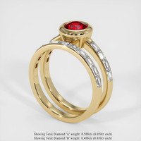 1.11 Ct. Ruby Ring, 14K Yellow Gold 2