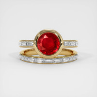 1.67 Ct. Ruby Ring, 18K Yellow Gold 1