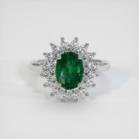 1.10 Ct. Emerald Ring, Platinum 950 1