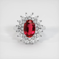 3.02 Ct. Ruby Ring, Platinum 950 1