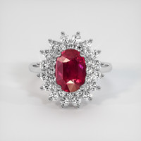 3.24 Ct. Ruby Ring, Platinum 950 1