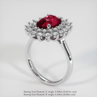 3.24 Ct. Ruby Ring, Platinum 950 2