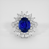 4.37 Ct. Blue Sapphire Ring, Platinum 950 1