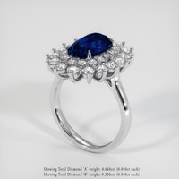 2.42 Ct. Blue Sapphire Ring, Platinum 950 2