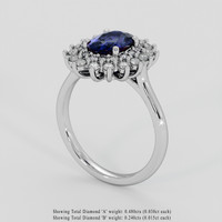 1.85 Ct. Blue Sapphire Ring, Platinum 950 2