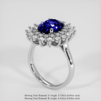 4.37 Ct. Blue Sapphire Ring, 10K White Gold 2