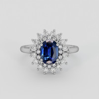 1.85 Ct. Blue Sapphire Ring, 10K White Gold 1