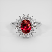 2.05 Ct. Ruby Ring, 14K White Gold 1