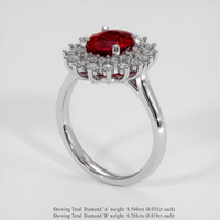 2.05 Ct. Ruby Ring, 14K White Gold 2