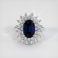 2.42 Ct. Blue Sapphire Ring, 14K White Gold 1