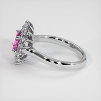 1.02 Ct. Pink Sapphire Ring, 18K White Gold 4