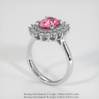1.74 Ct. Padparadscha Sapphire Ring, 18K White Gold 2