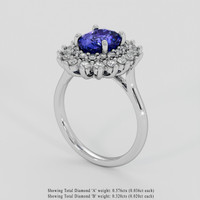 3.12 Ct. Blue Sapphire Ring, 18K White Gold 2