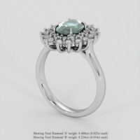 1.63 Ct. Bluish Green Sapphire Ring, 18K White Gold 2