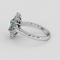 1.63 Ct. Bluish Green Sapphire Ring, 18K White Gold 4