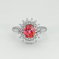 2.04 Ct. Padparadscha Sapphire Ring, 18K White Gold 1