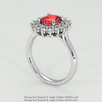 2.04 Ct. Padparadscha Sapphire Ring, 18K White Gold 2