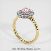 1.23 Ct. Pink Sapphire Ring, 14K White & Yellow 2