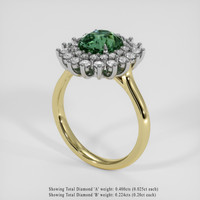 2.03 Ct. Bluish Green Sapphire Ring, 14K White & Yellow 2