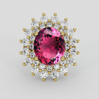 4.22 Ct. Pink Tourmaline Ring, 10K Yellow Gold 1