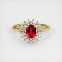 1.14 Ct. Pinkish Red Ruby Ring, 10K Yellow Gold 1