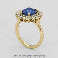 3.80 Ct. Blue Sapphire Ring, 14K Yellow Gold 2